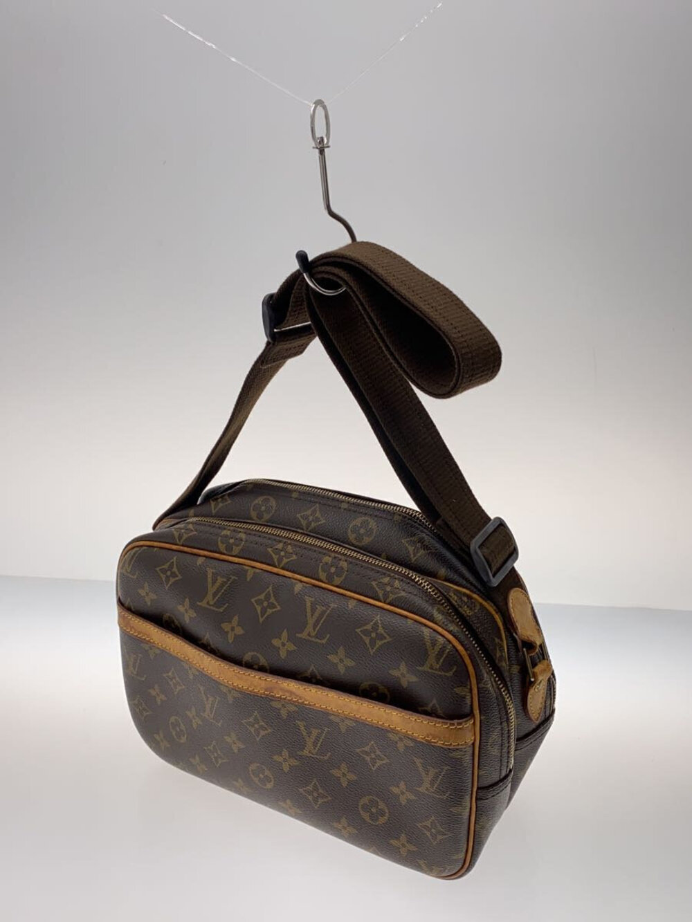 Louis Vuitton Bag over All Brown Shoulder Leather Brown